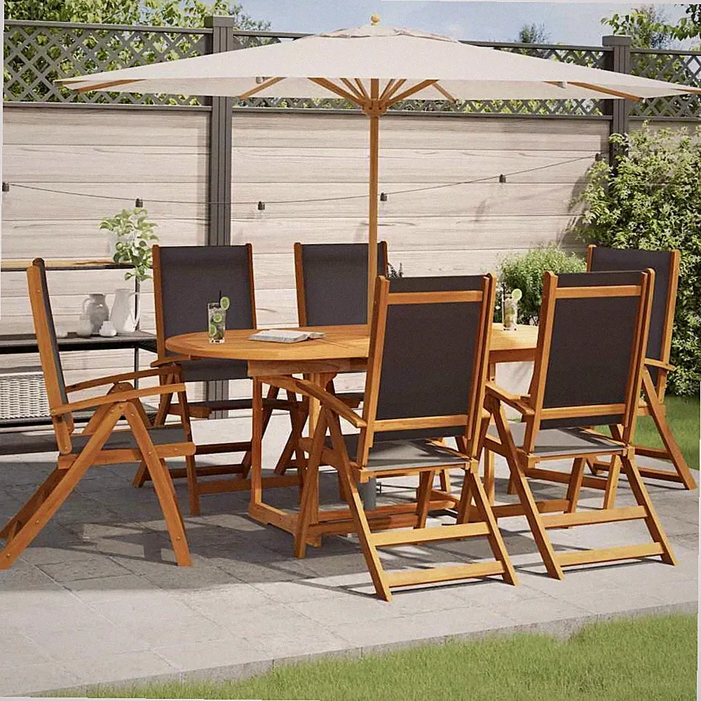 Garten Essgruppe Gartengarnitur Sitzgruppe Gartenmöbel Massivholz Akazie vidaXL