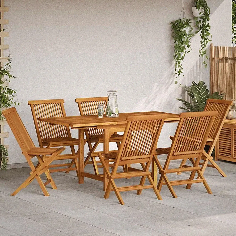 Garten Essgruppe Gartenmöbel Set Sitzgruppe Garnitur Massivholz Teak vidaXL
