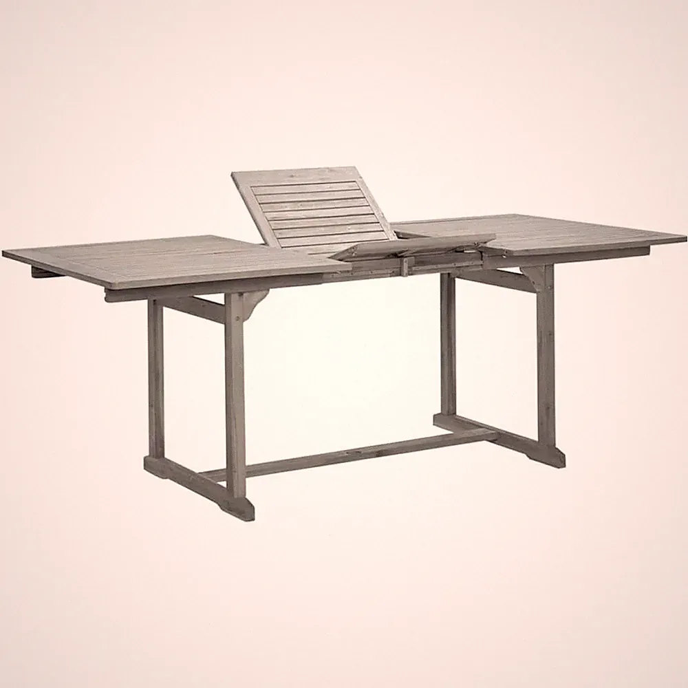 Garten Esstisch grau massiv Akazienholz grey-wash ausziehbar 150-200x100x75