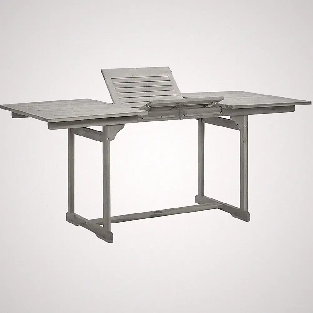 Garten Esstisch Grey Wash massiv Akazienholz ausziehbar 170x80x75 cm Sitzplätze 6.