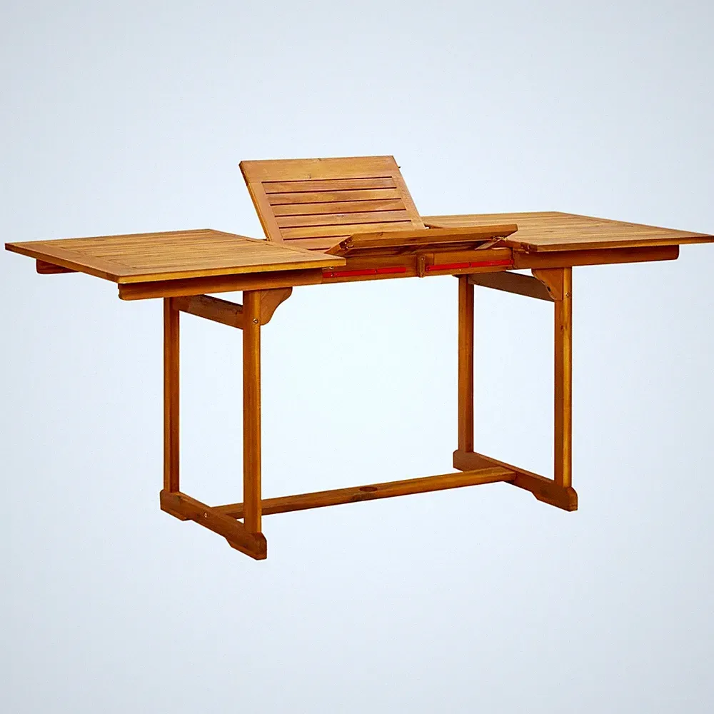 Garten Esstisch massiv Akazienholz ausziehbar 170x80x75 cm geölt braun
