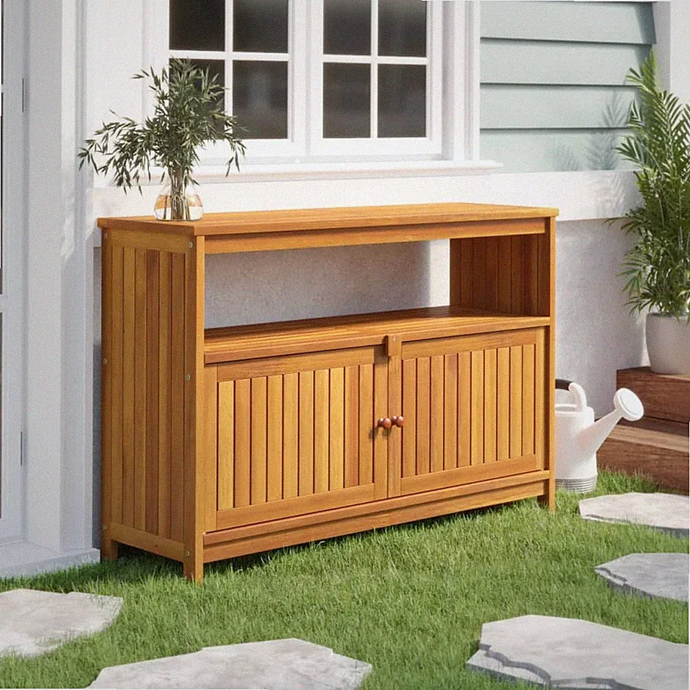 Garten Konsolentisch Beistelltisch Holztisch Flurtisch Massivholz Akazie DE