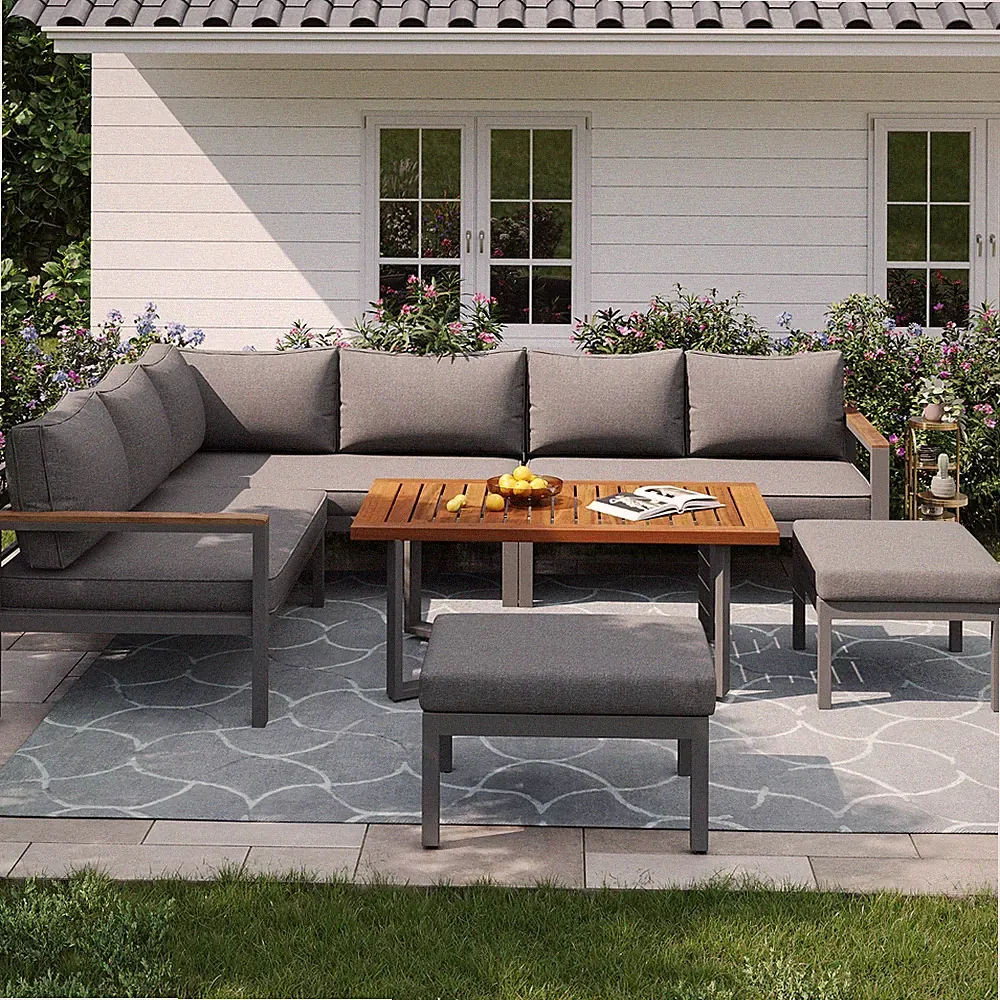 Garten lounge Set für 7-8 Personen Gartenmöbel Wetterfest Sitzgruppe Garnitur
