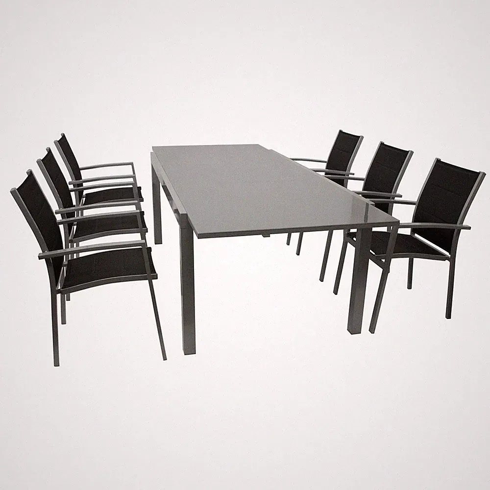 Garten Sitzgruppe 7-teilig Alu Ausziehtisch Gartenmöbel Gartengarnitur Terrasse
