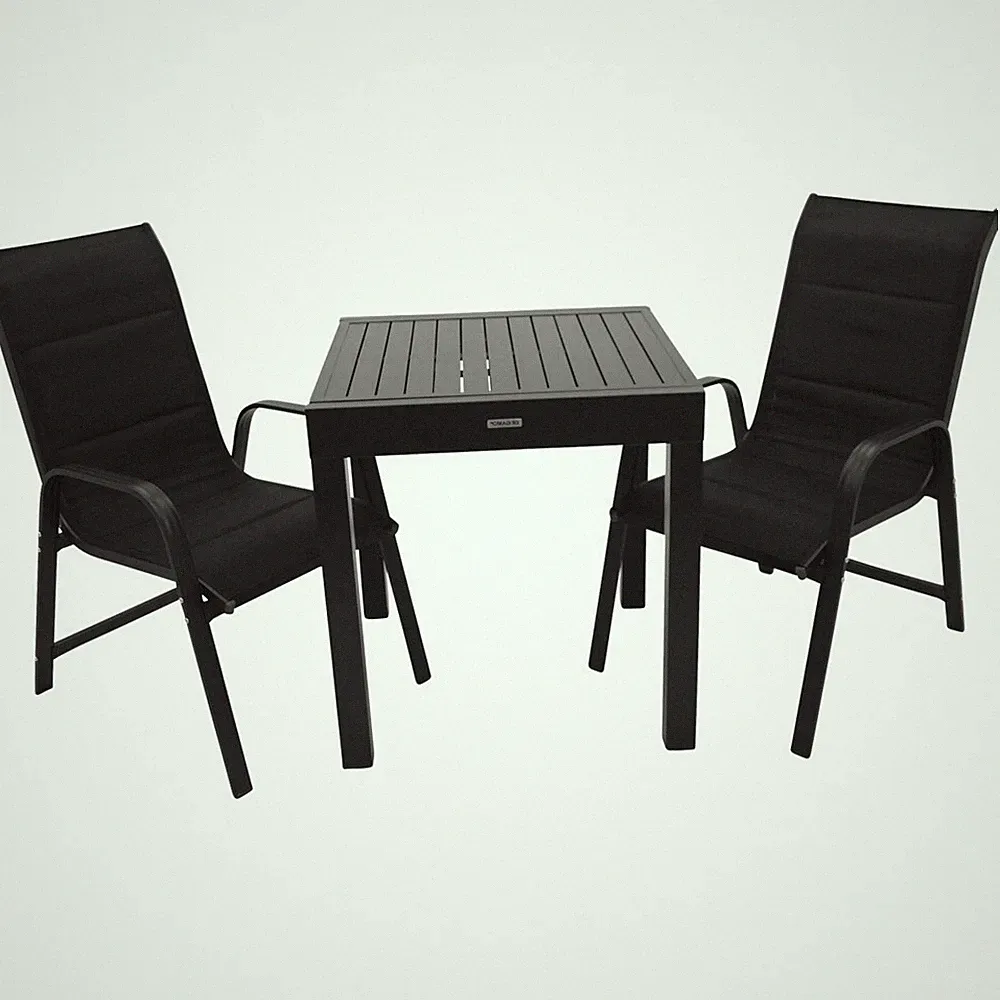 Gartengarnitur 3-teilig Alu Ausziehtisch Gartenmöbel Set Sitzgruppe Balkon Möbel