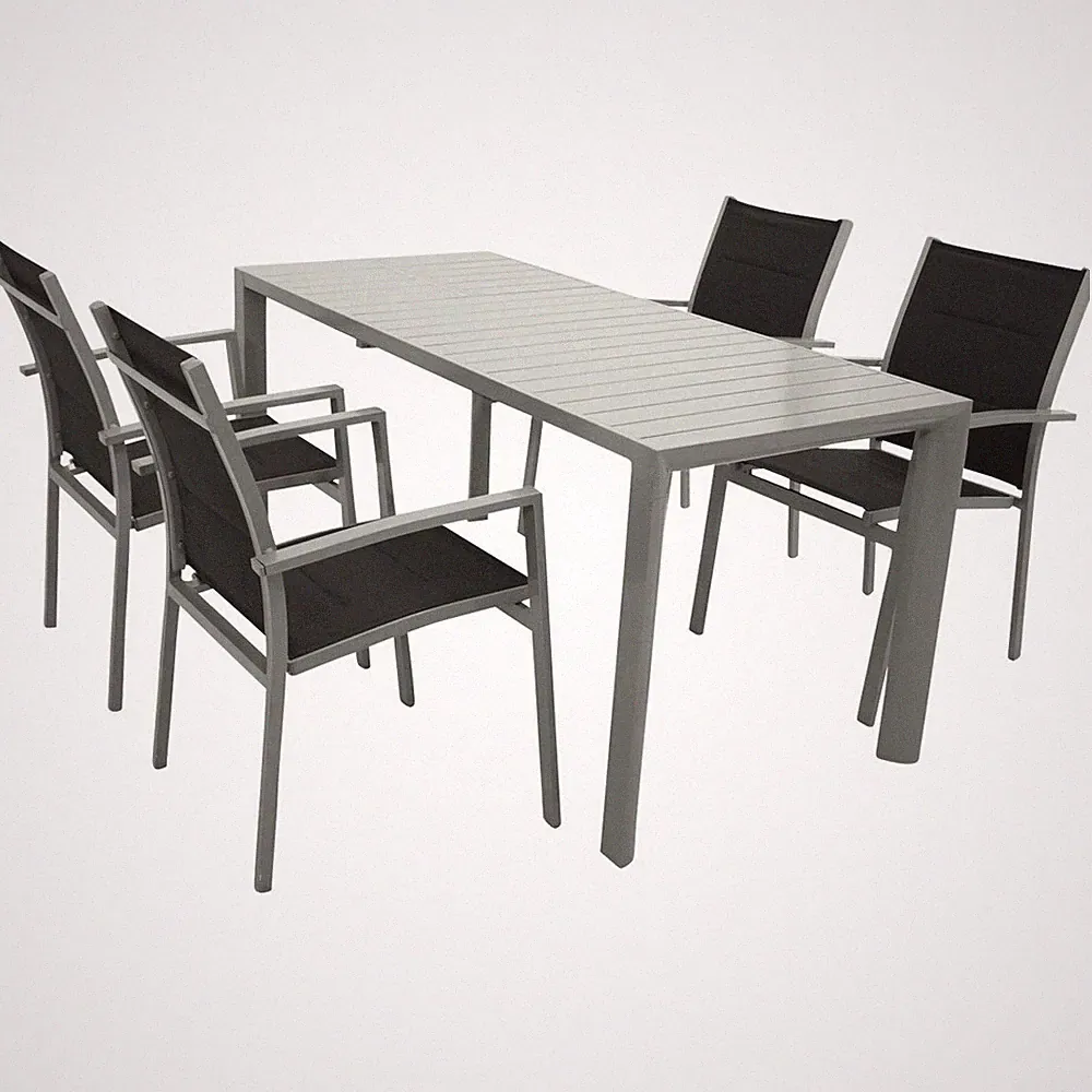 Gartengarnitur 5-teilig Aluminium Gartenmöbel Set Sitzgruppe Essgruppe Terrasse