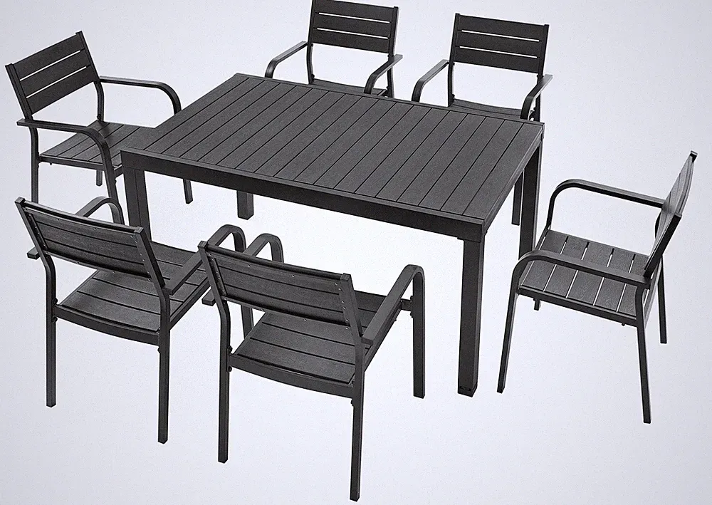 Gartengarnitur 7-tlg. AUSZIEHBARER GARTENTISCH Gartenmöbel Tisch Stuhl 150/200