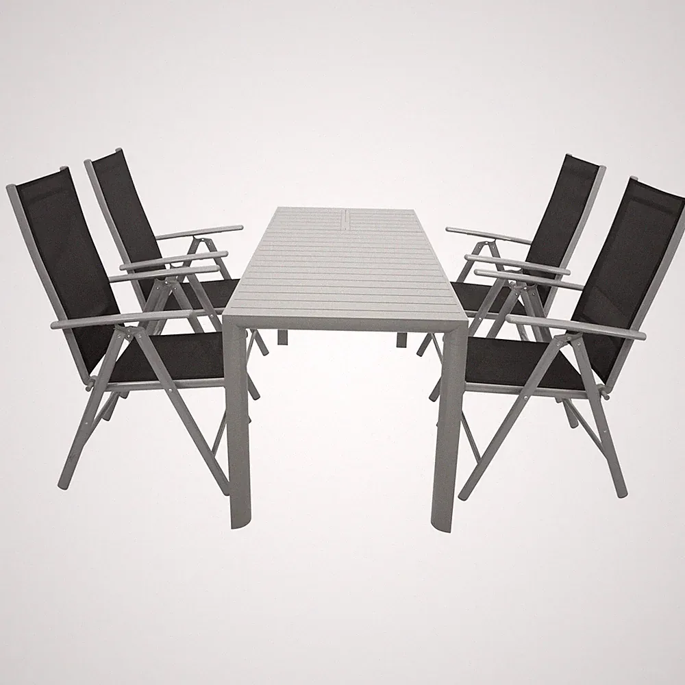 Gartengarnitur Sitzgruppe Gartenmöbel Set Garnitur BAGO Aluminium Alu 5-teilig