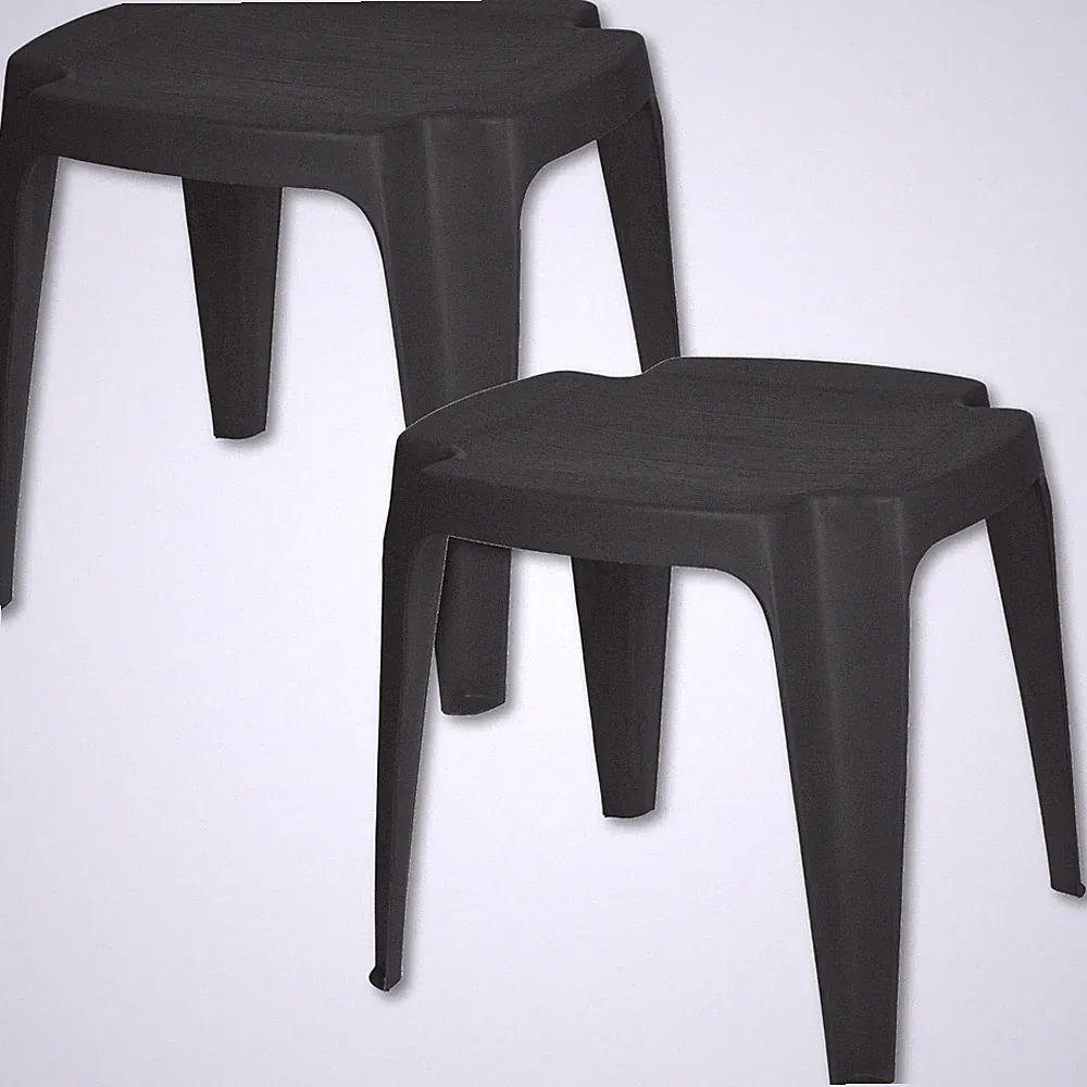 Gartenhocker Gartentisch Beistelltisch Anthrazit 2er Set Terrasse Gartenarbeit