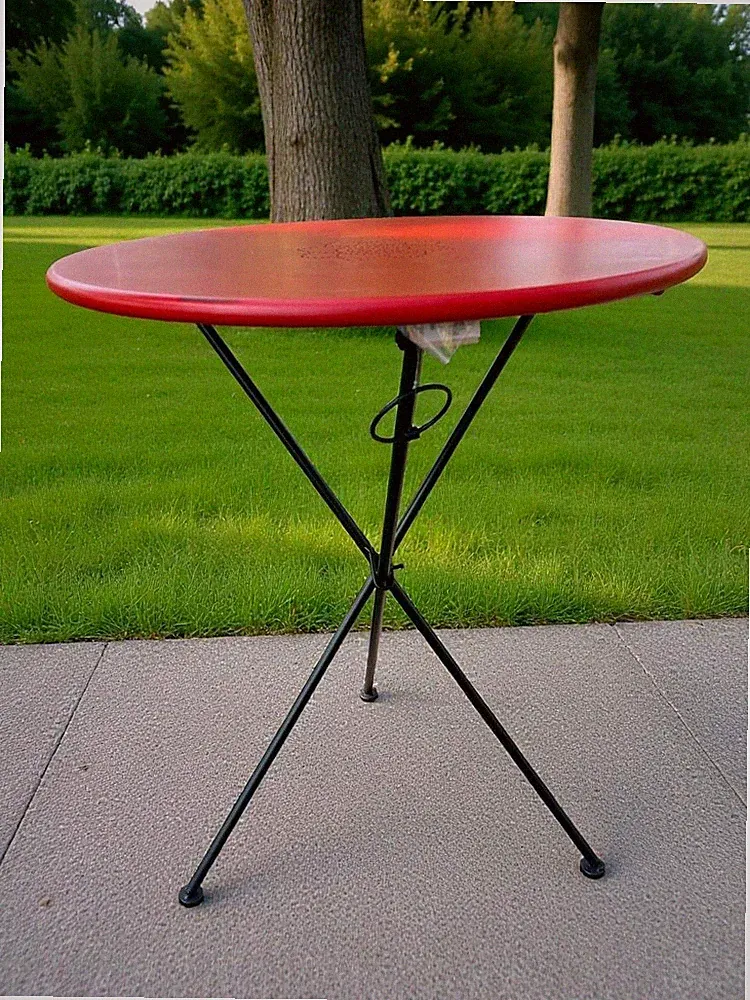 Gartenklapptisch Beistelltisch rot Gartentisch Metall Deko Balkon