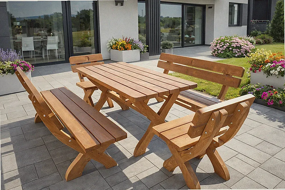Gartenmöbel aus Massivholz Garnitur Sitzgruppe Balkonset BOB Hersteller*