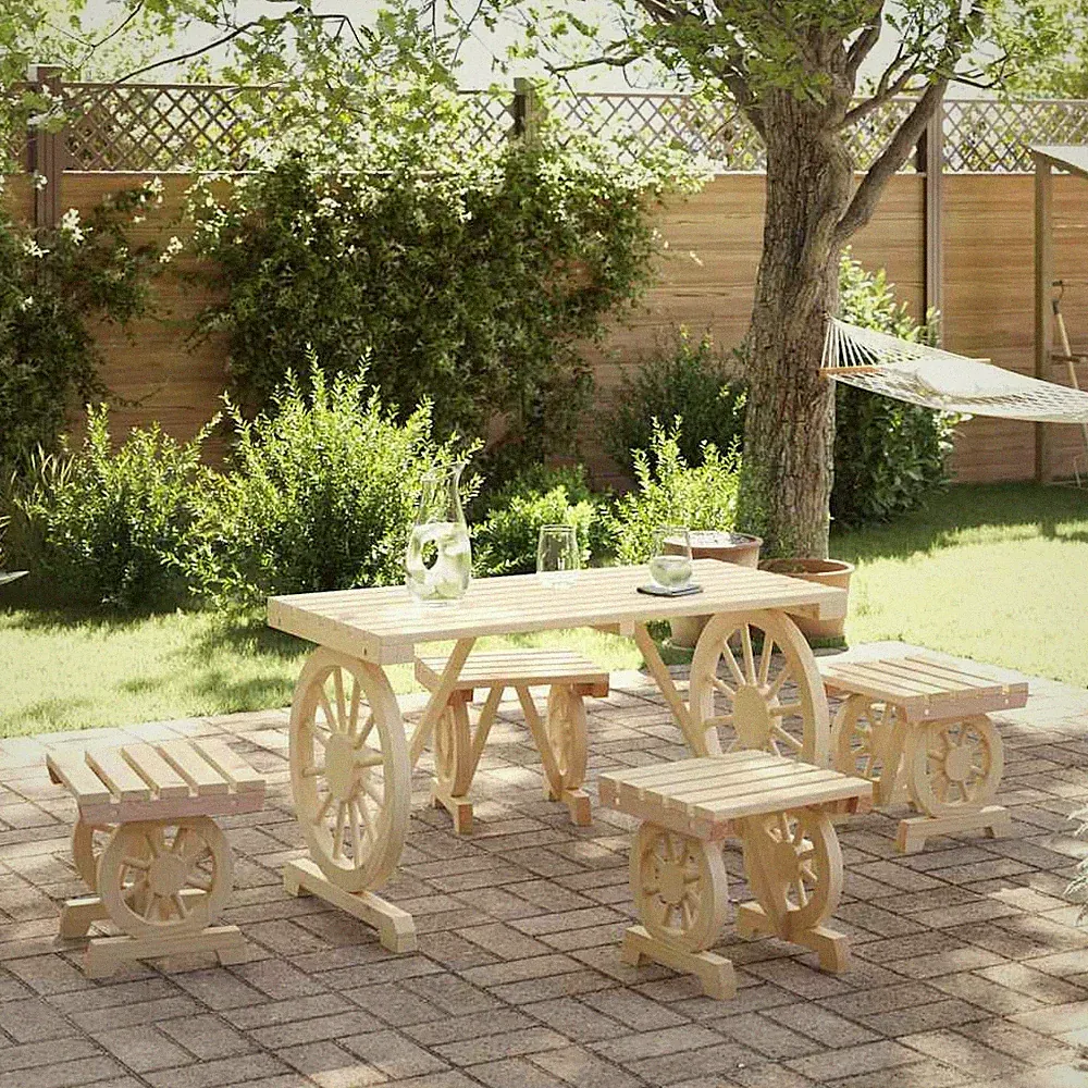 Gartenmöbel Essgruppe Gartengarnitur Garten Sitzgruppe Massivholz Tanne vidaXL