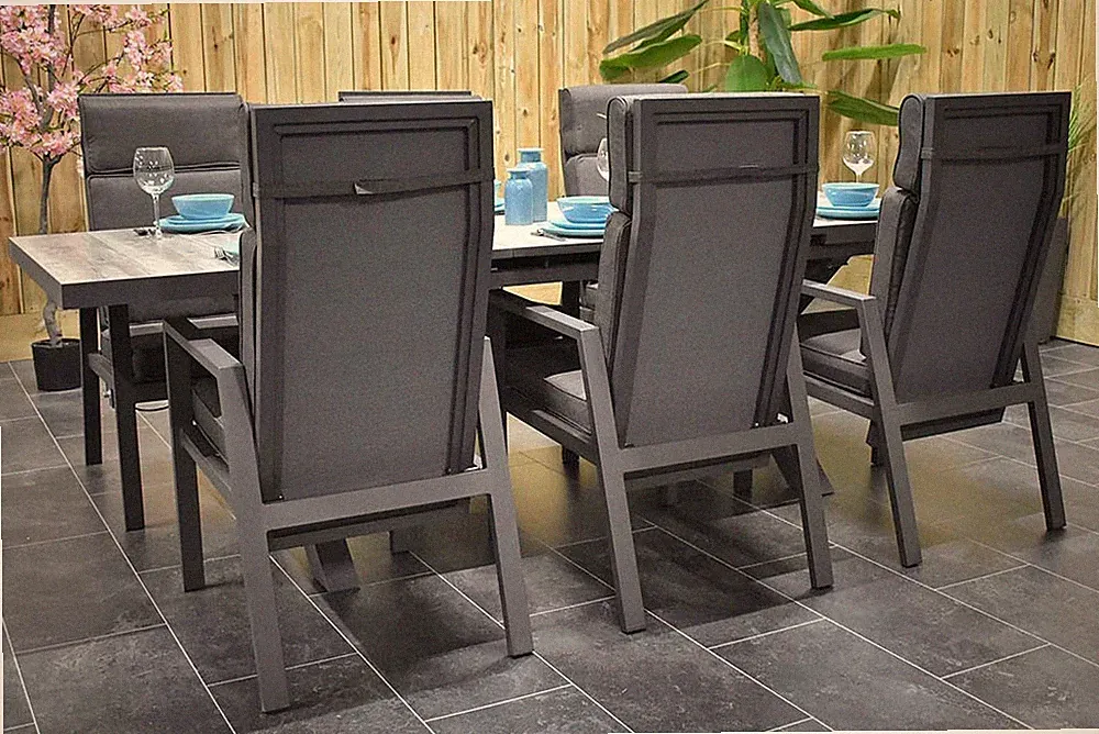 Gartenmöbel Latium Ausziehtisch Aluminium-Keramikfliesen 200 / 260, mit 6 Lei...