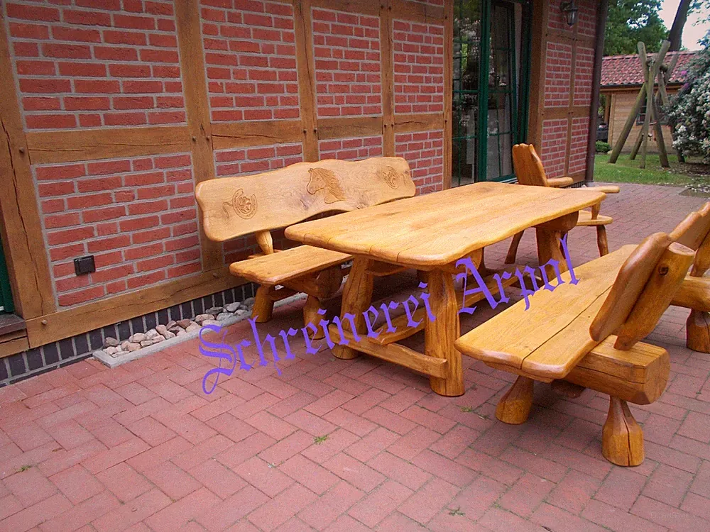 Gartenmöbel Massivholz Terrassenmöbel Sitzgarnitur Sitzgruppe Eichenholz Eiche