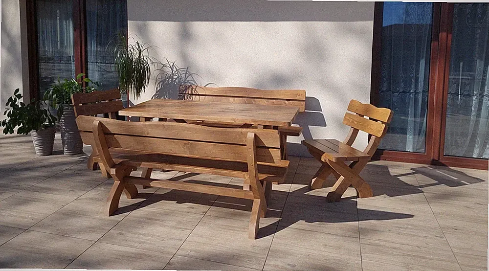 Gartenmöbel Möbel aus Massivholz Terrassenmöbel 8 Personen Balkonset TYROL