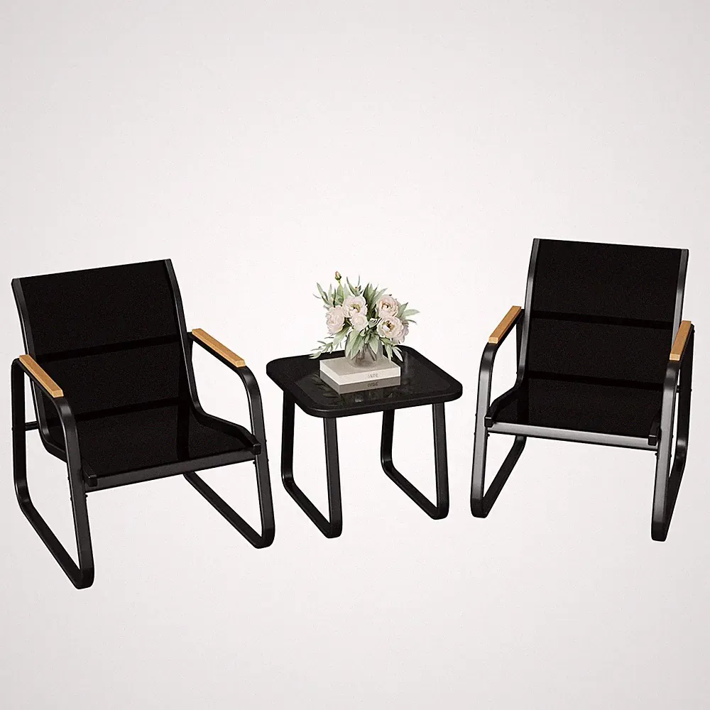 Gartenmöbel Set 3er -Balkonmöbel Set für 2 Personen-2 x Sessel +1 x Tisch Garten