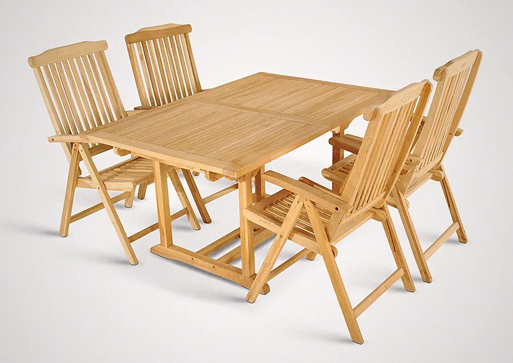 Gartenmöbel Set 5tlg Teak Gartentisch ausziehbar 180-240 cm KUBA/ARUBA