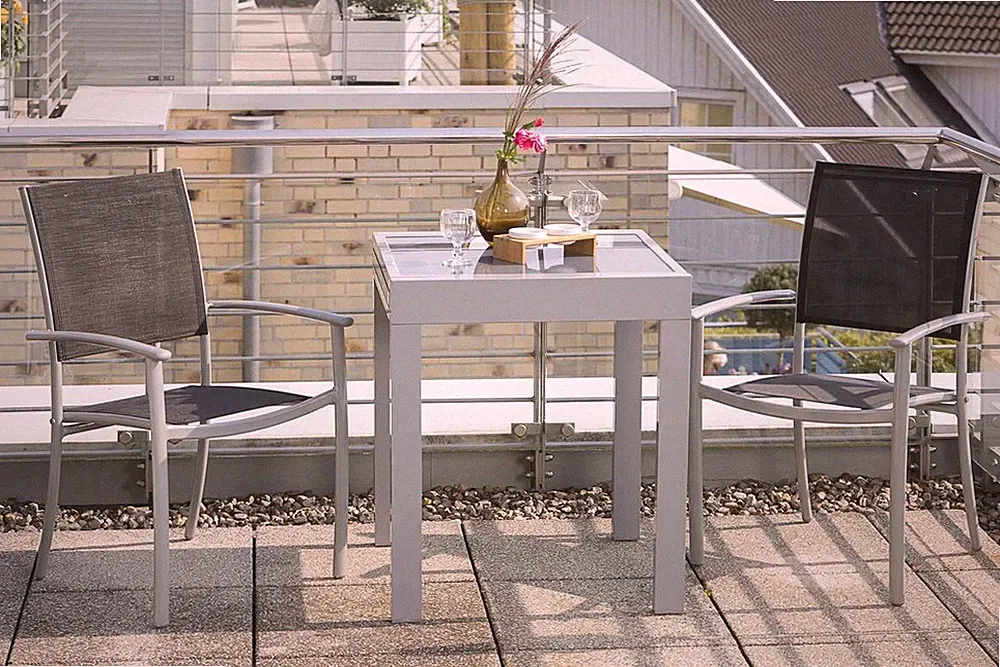 Gartenmöbel Set Balkontisch ausziehbar 2 Balkonsessel Sessel Balkon Tisch klein