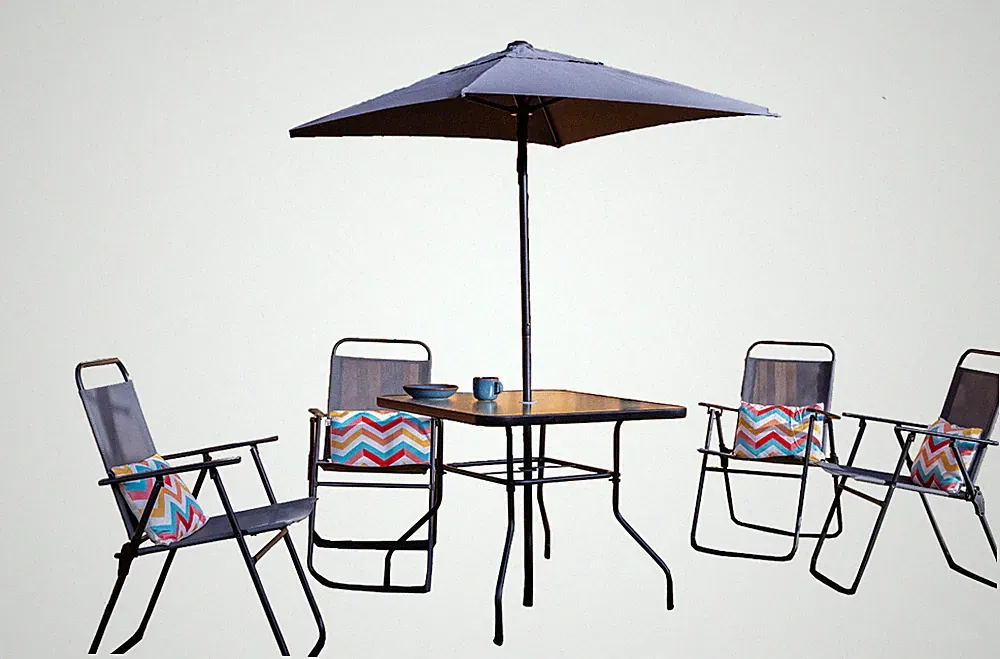 Gartenmöbel Set Gartengarnitur Balkonmöbel mit Tisch und Sonnenschirm Ondis24