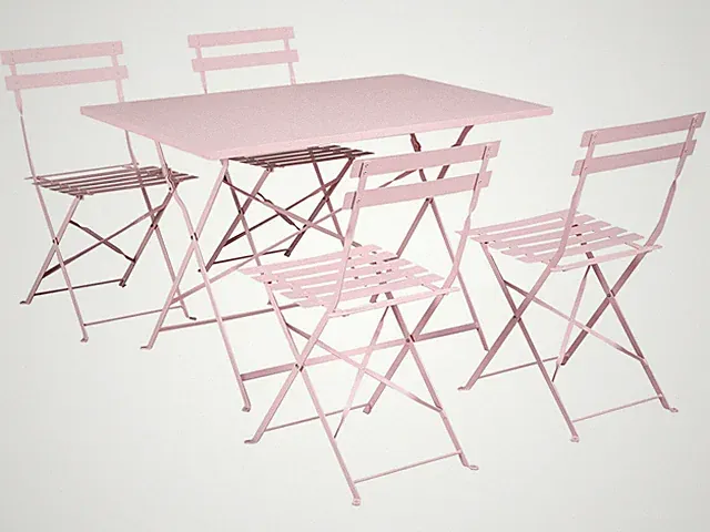 Gartenmöbel Set Metall pastellrosa 5-teilig Tisch mit 4 Stühlen klappbar Fiori