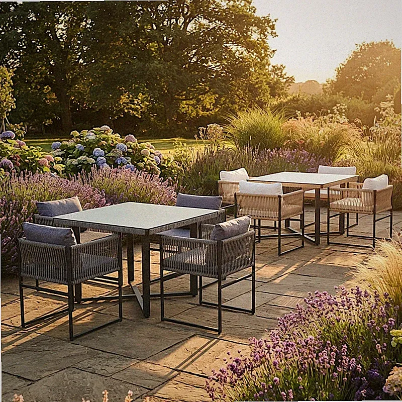 Gartenmöbel Set Rope 4 Personen Cube Sitzgruppe Essgruppe Outdoor Gartenset
