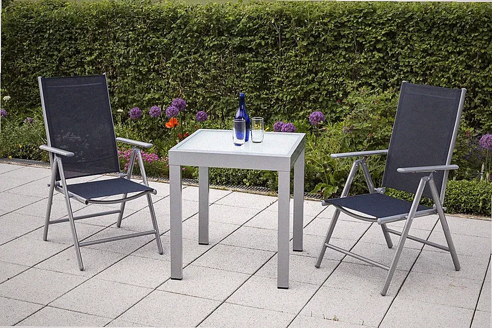 Blauer Ausziehbarer Gartentisch