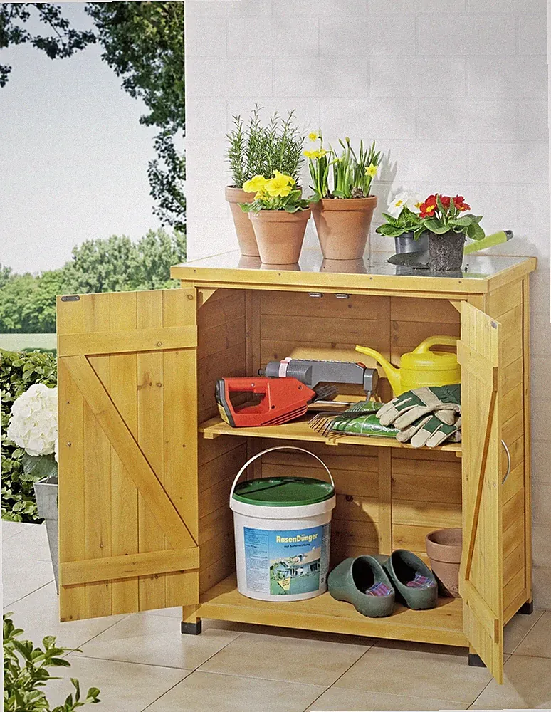 Gartenschrank und Gerätesschrank, Gartenhaus großer Pflanztisch verzinkte Fläche