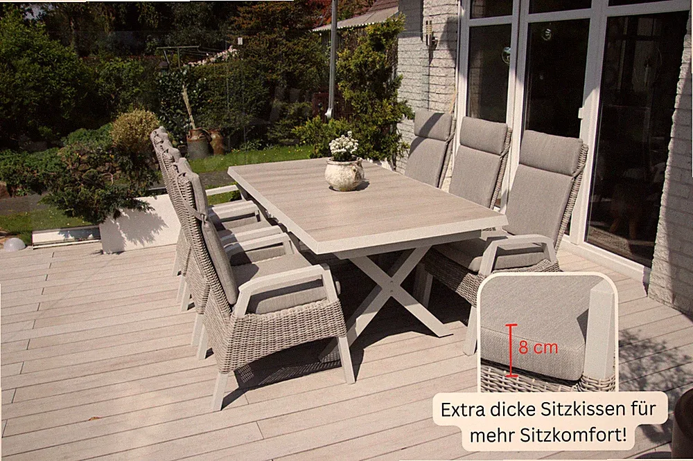 Gartensitzgruppe Polyrattansitzgruppe Gartengarnitur Gartenmöbel Alu Garden Set