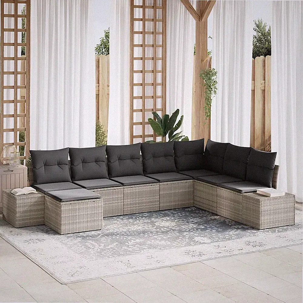 Gartensofa-set mit Kissen Poly-Rattan gartenmöbel Outdoor-Sitzplätze vidaXL