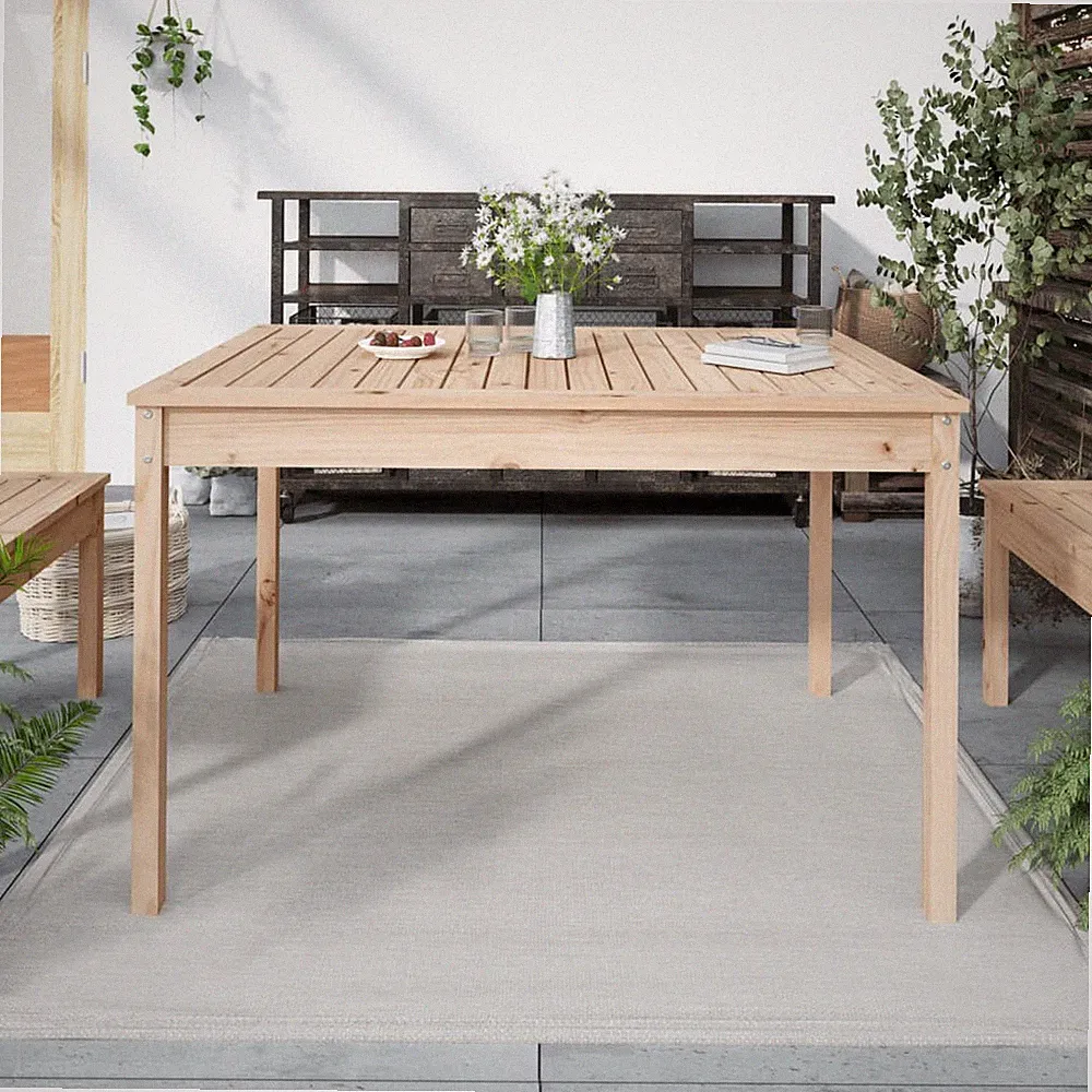 Gartentisch 121x82,5x76 cm Massivholz Kiefer