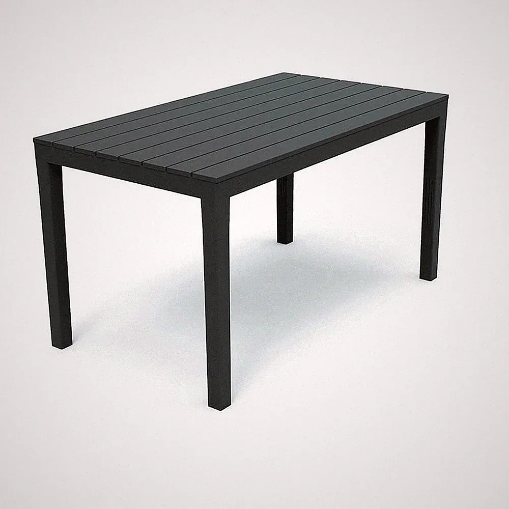 Gartentisch 138x80cm Holz-Optik Kunststoff Terrasse Anthrazit rechteckig Balkon