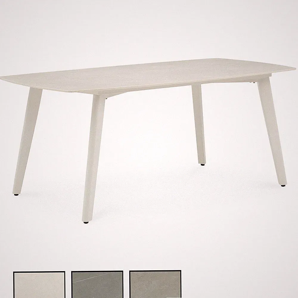 Gartentisch 180 x 90 cm wetterfest outdoor möbel steinoptik
