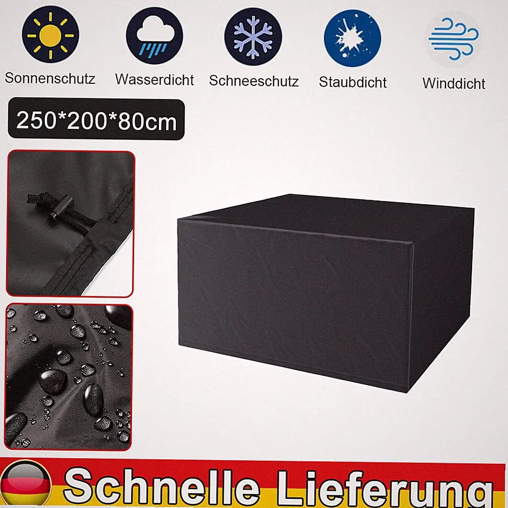 Gartentisch Abdeckung Schutzhülle Gartenmöbel Abdeckplane Wasserdicht Garnitur