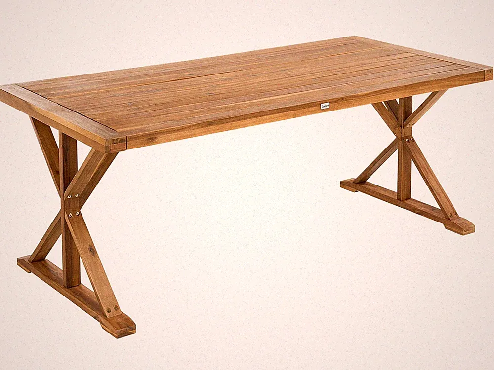 Gartentisch Akazienholz braun rechteckig 180 x 90 cm für 6 Personen Calabritto