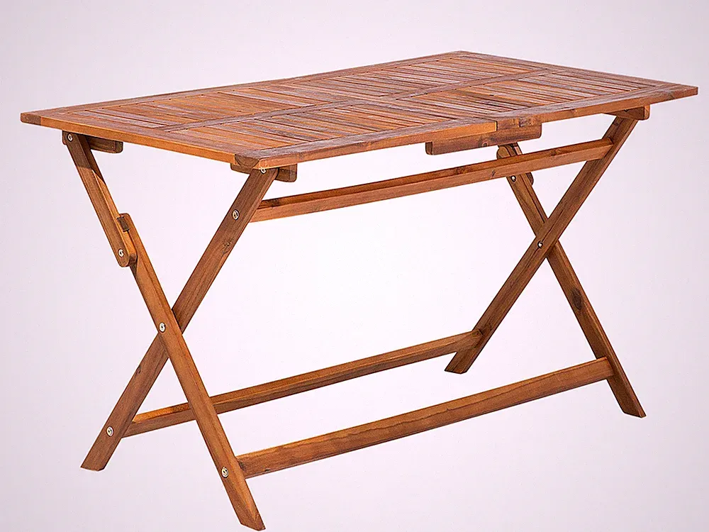 Gartentisch Akazienholz dunkelbraun rechteckig 140x75 cm zusammenklappbar Cento