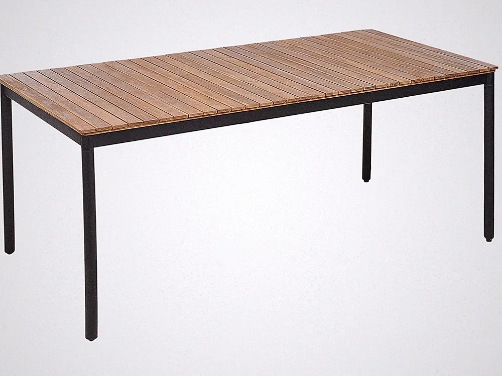 Gartentisch Akazienholz hellbraun rechteckig 180 x 90 cm für 6 Personen Vallese
