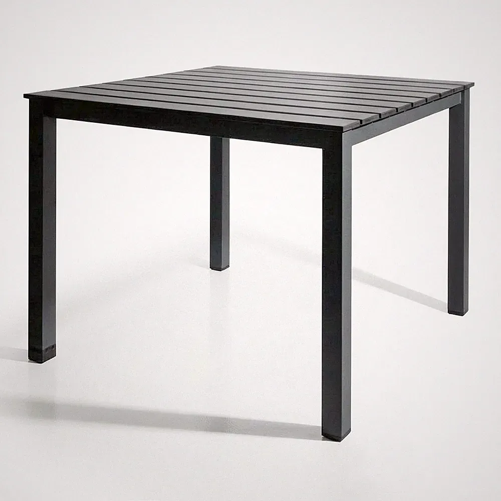 Gartentisch Aluminium anthrazit 90 x 90 cm wetterfest WPC Balkontisch Terrasse