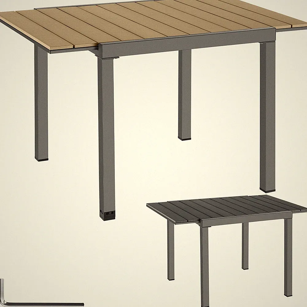 Gartentisch Aluminium ausziehbar Wetterfest Holzoptik Tisch Garten Essplatz