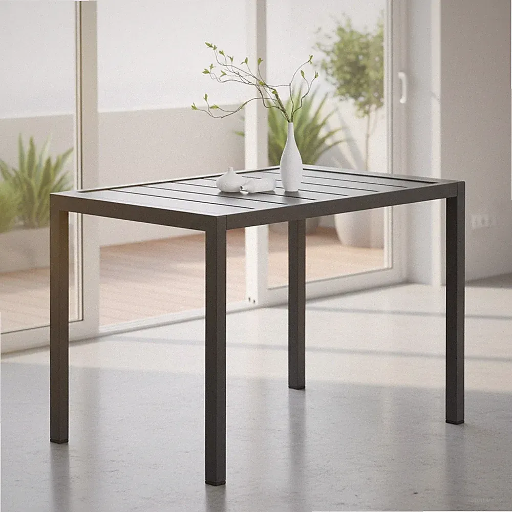 Gartentisch Aluminium Beistell Balkontisch wetterfest rechteckig Anthrazit