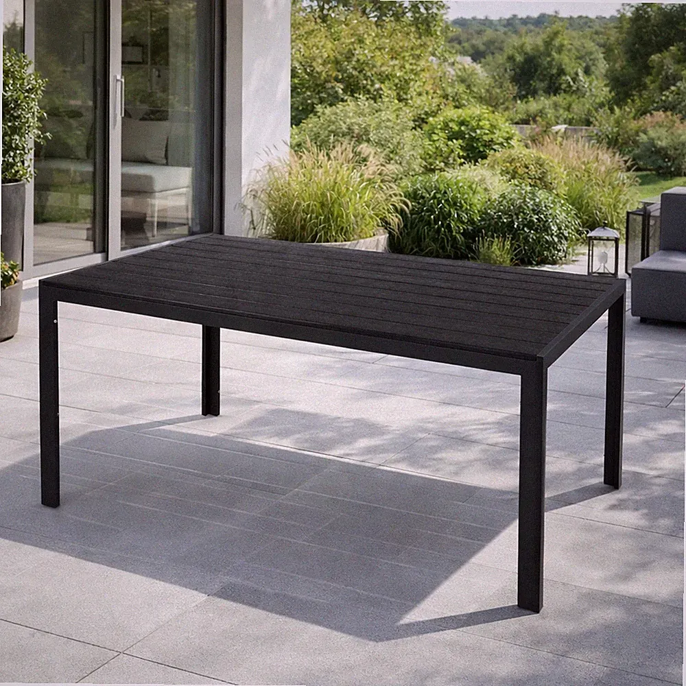 Gartentisch Aluminium Non-Wood anthrazit/schwarz Gartenmöbel Esstisch 160x90cm