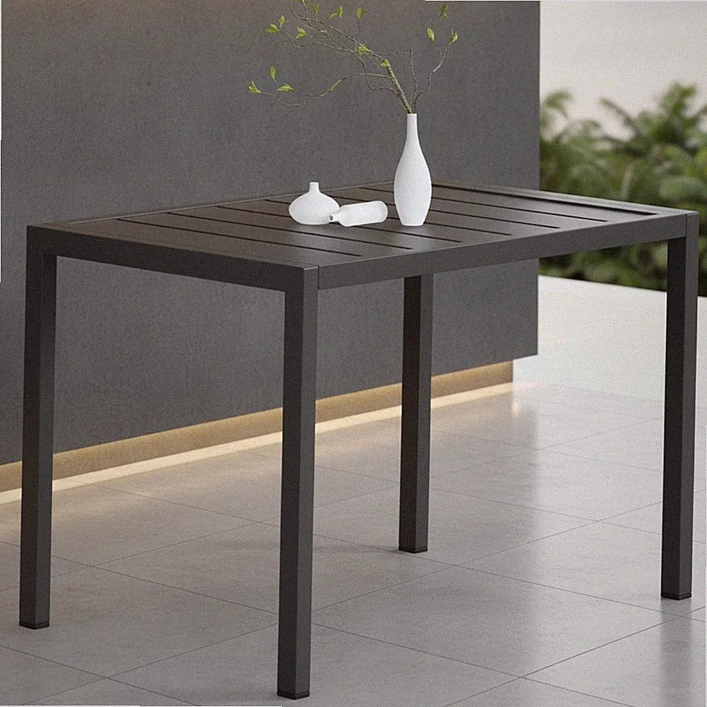 Gartentisch Aluminium rechteckig Beistell Balkontisch wetterfest Anthrazit ☀️