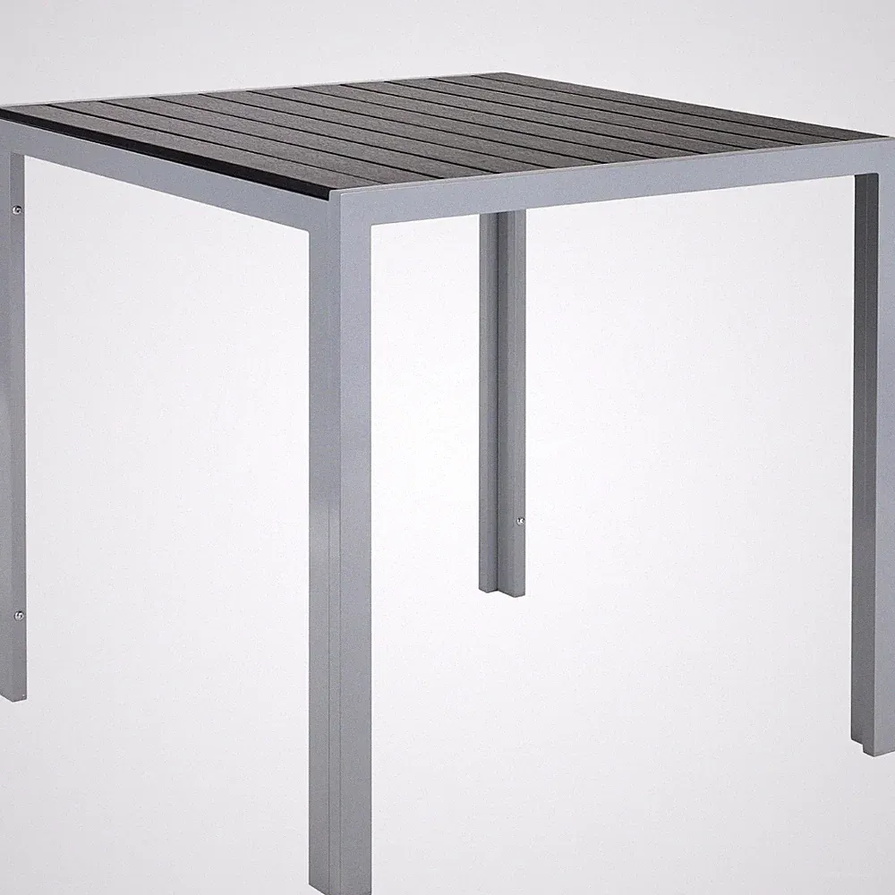 Gartentisch Aluminium WPC Balkontisch Wetterfest Quadratisch Bistrotisch Esstisc