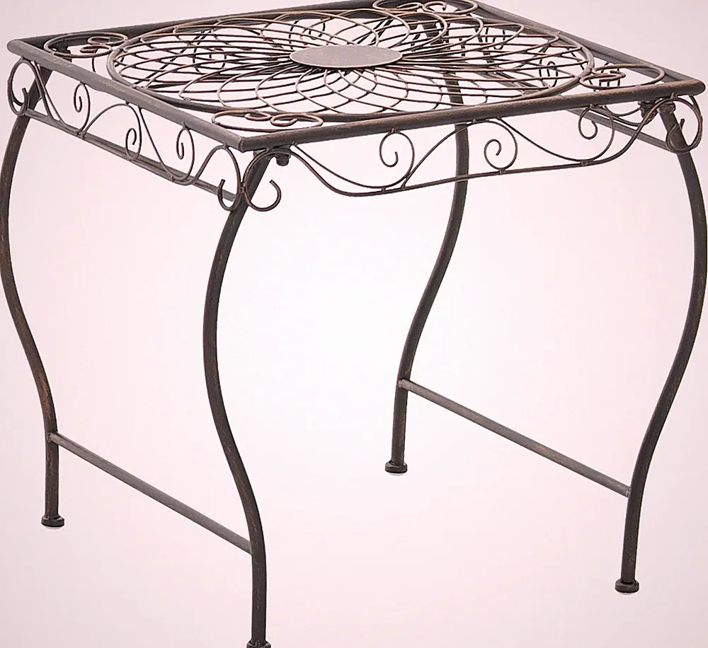 Gartentisch aus Eisen Zarina Beistelltisch im Jugendstil für Terrasse und Balkon