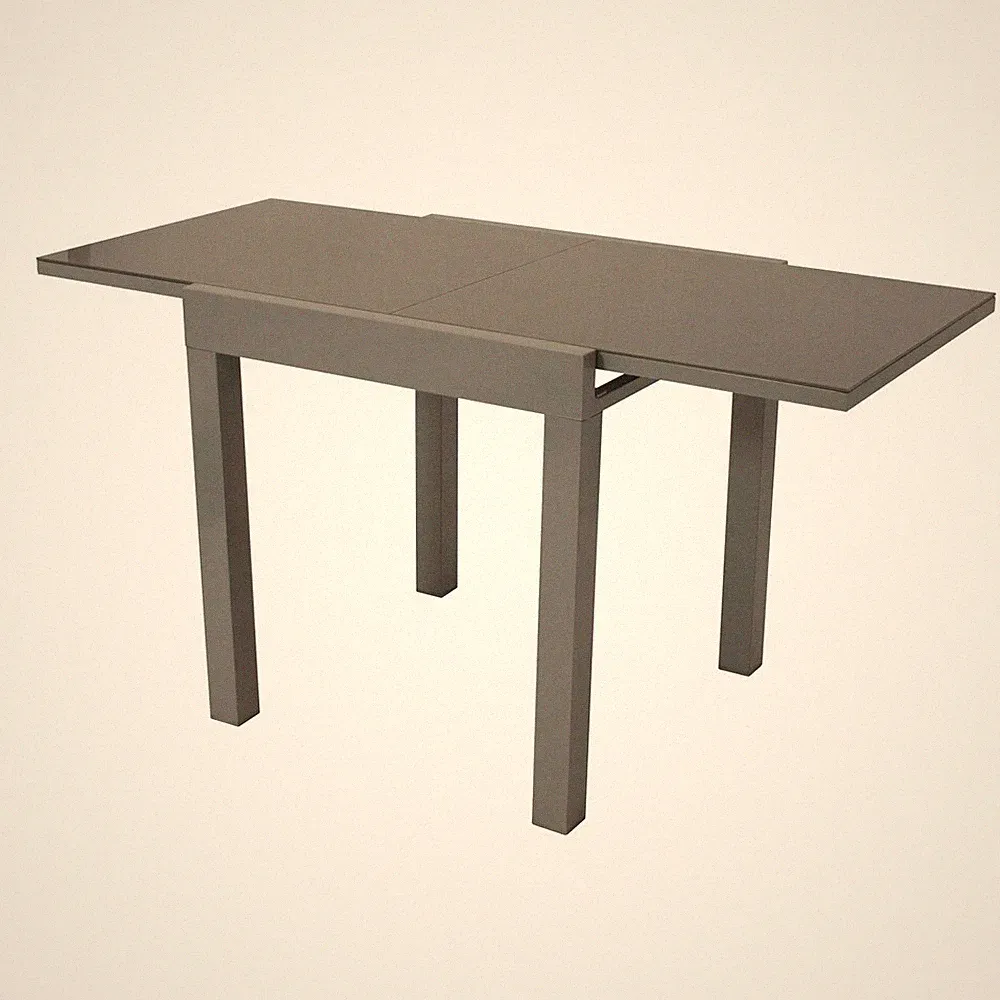 Gartentisch ausziehbar 70/140 x 70 cm Aluminium & Glas Ausziehtisch Balkontisch