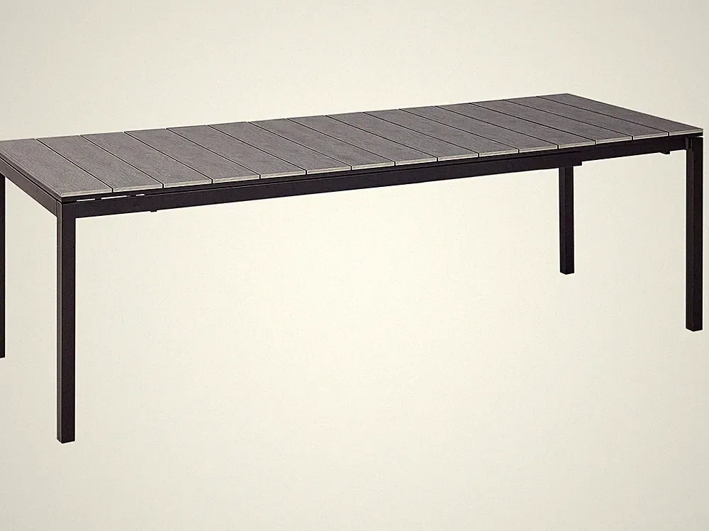 Gartentisch ausziehbar Aluminium / Kunstholz grau 8-Sitzer 198/248x90 cm Tofane