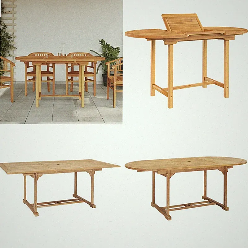 Gartentisch Ausziehbar Esstisch Gartenmöbel Holztisch Massivholz Teak DE