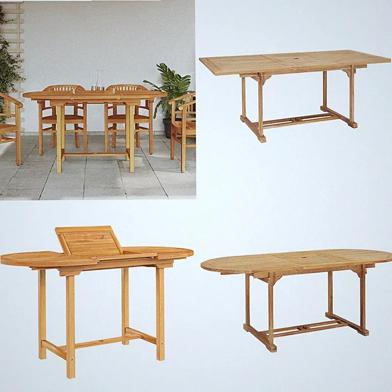 Gartentisch Ausziehbar Esstisch Gartenmöbel Holztisch Massivholz Teak vidaXL