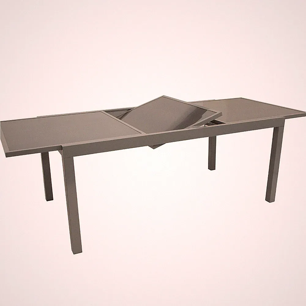Gartentisch ausziehbar grau 180/240x90x74 cm Alu Glas Ausziehtisch Tisch Garten