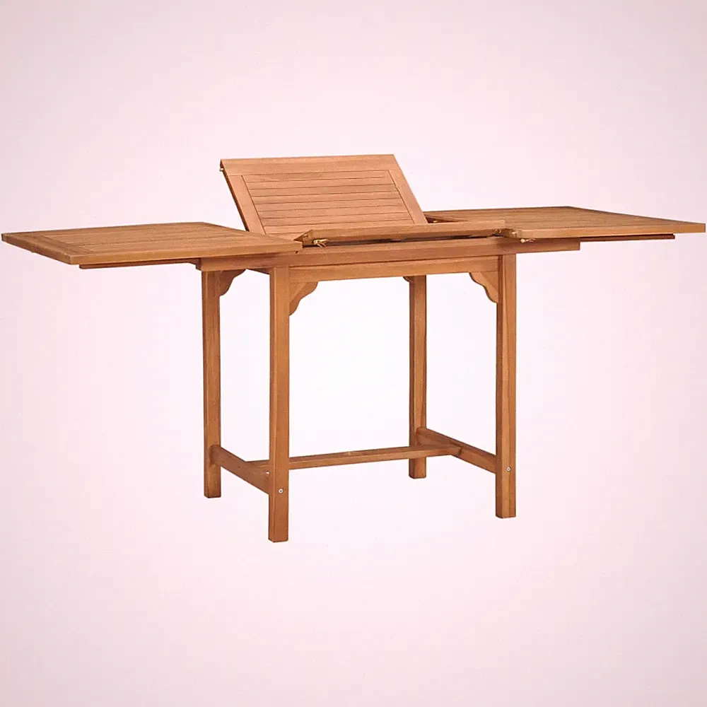 Gartentisch ausziehbar Teak 110-160x80x75cm warm fein geschliffen Hartholz wasserdicht