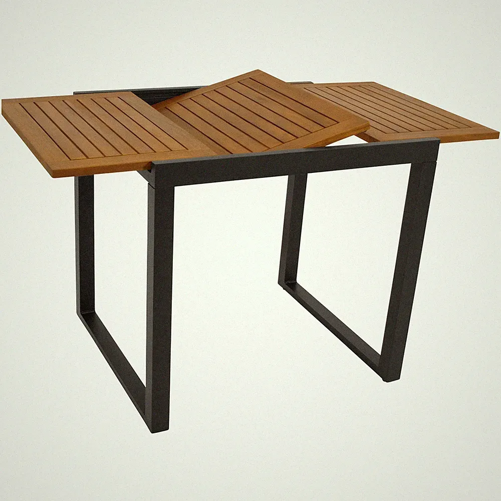Gartentisch Ausziehtisch Balkontisch Esstisch ausziehbar RIVELLO 120cm Alu Holz